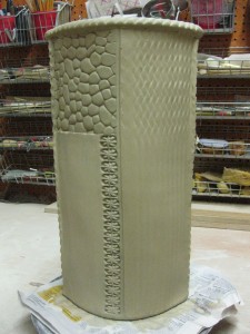 clay slab vase