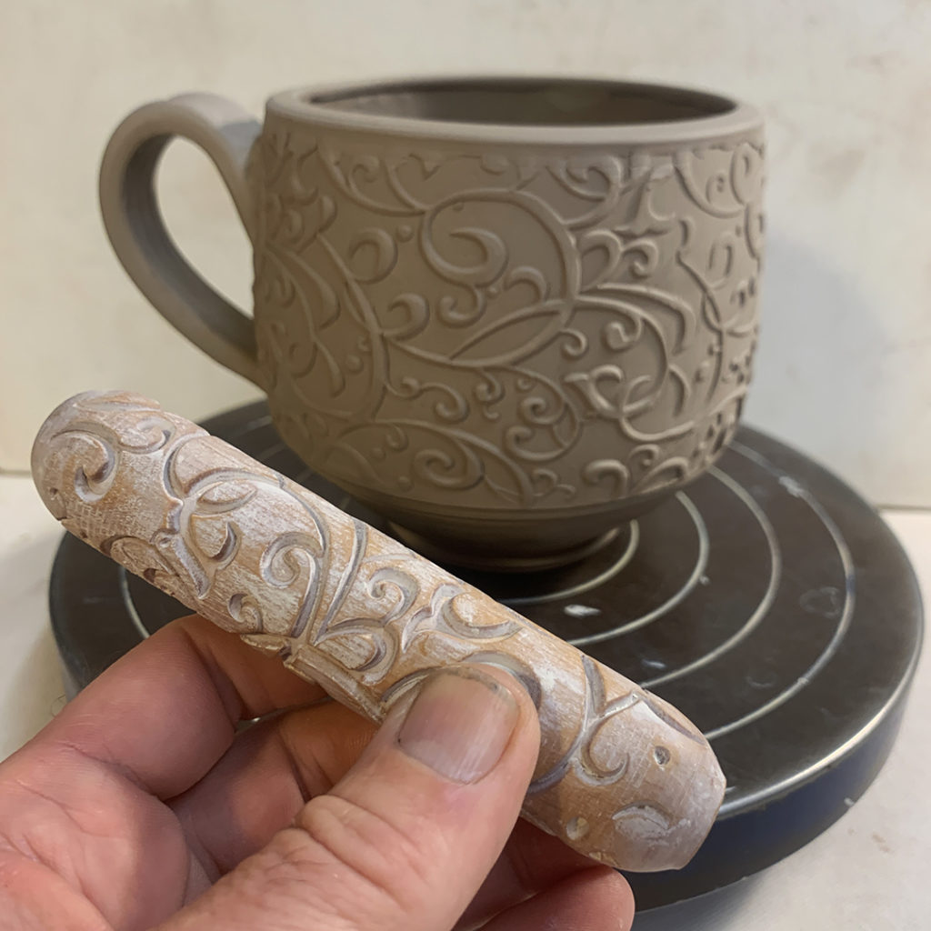 Mountains Clay texture roller for Pottery, Mug texture Roller